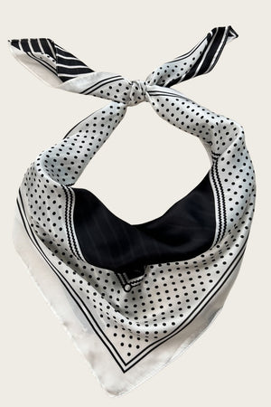 Striped Dot Silky Bandana – Multi-Way Style Scarf 🌞🧣 Leto Collection