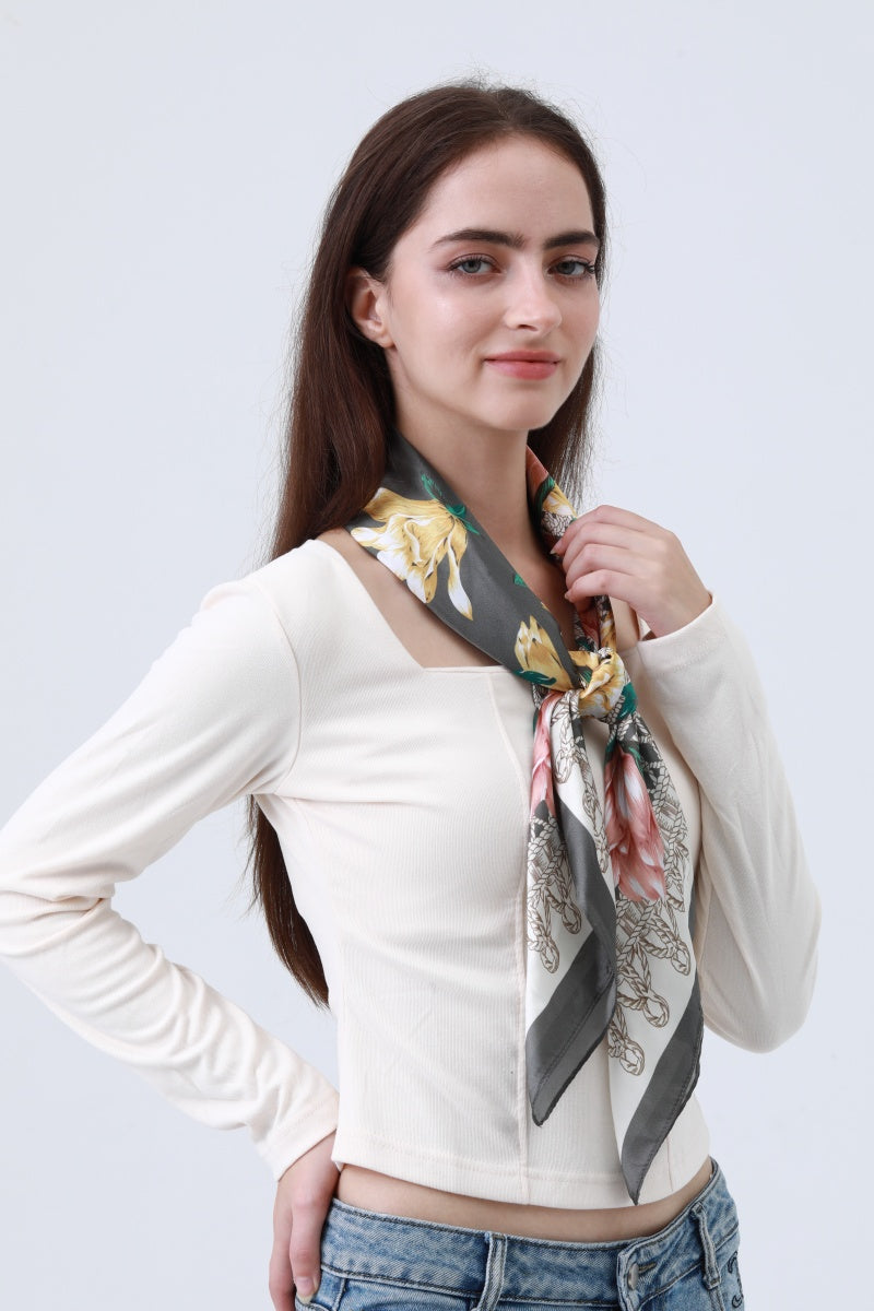 Magnolia Bloom Bandana - Floral Silk Scarf 🌸🧣 Leto Collection