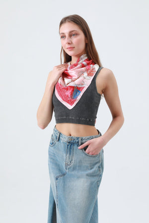 Silky Smooth Printed Square Scarf – Soft & Versatile Neckwear ✨🧣