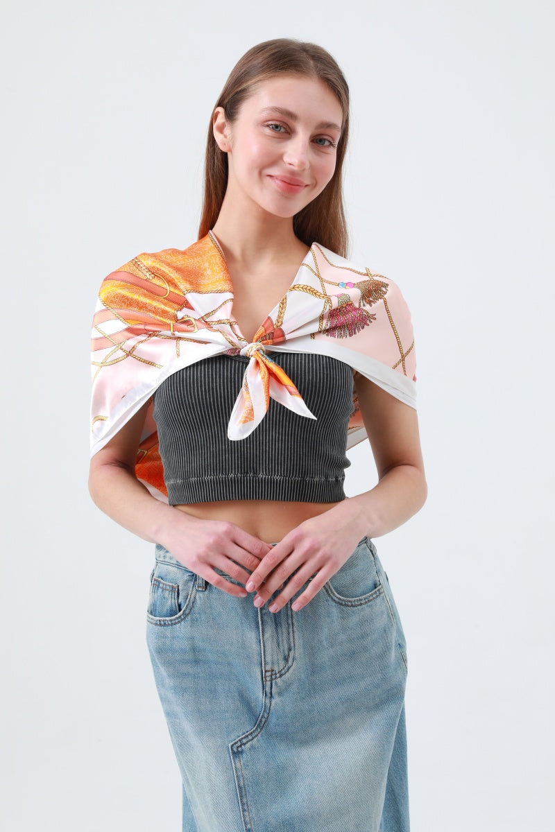 Silky Smooth Printed Square Scarf – Soft & Versatile Neckwear ✨🧣