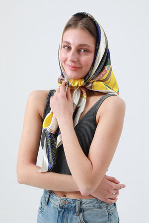 Silky Smooth Printed Square Scarf – Soft & Versatile Neckwear ✨🧣