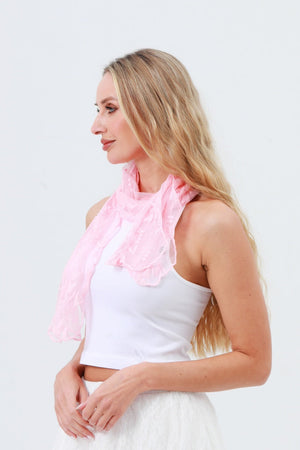 Delicate Mesh Embroidered Oblong Scarf – Sheer & Airy Lightweight Wrap 🌬️ Leto Collection