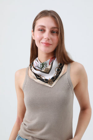 Floral Vine Print Scarf – Silky Lightweight Neck & Head Wear 🌿 Leto Collection