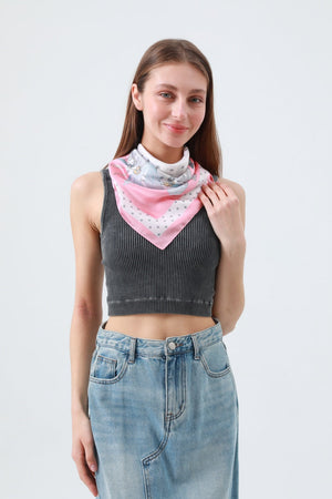 Delicate Bellflower Print Bandana – Square Style Neckwear 🔔🧣 Leto Collection