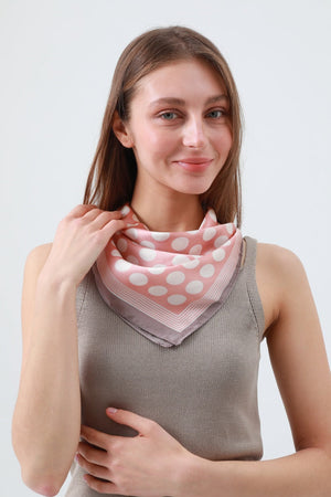 Oversized White Dots & Linear Print Scarf – Fresh Summer Bandana ⚪〰️