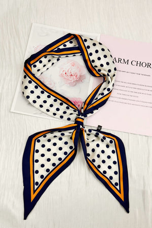 Parisian Kiss: Polka Dot Satin Silky Skinny Scarf Leto Collection