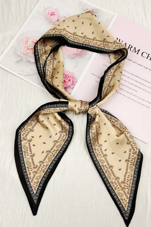 Timeless Bohemian: Classic Paisley Satin Silky Skinny Scarf