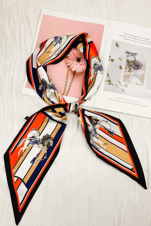 Equine Muse: Artistic Horse & Geometric Print Silky Scarf Leto Collection