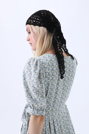 Hollow Out Floral Knit Crochet Scarf – Lightweight Lace Head Wrap for Women