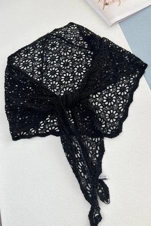 Bohemian Crochet Lace Triangle Shawl – Lightweight Head Wrap & Cover-Up Leto Collection