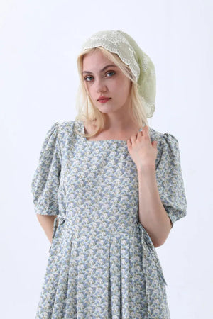 Boho Floral Embroidered Triangle Headscarf – Lightweight Casual Scarf Leto Collection