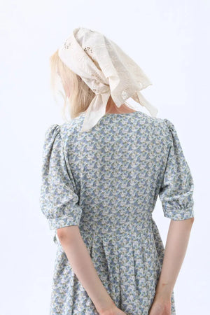 Cotton Floral Embroidered Triangle Headscarf – Vintage Boho Head Wrap