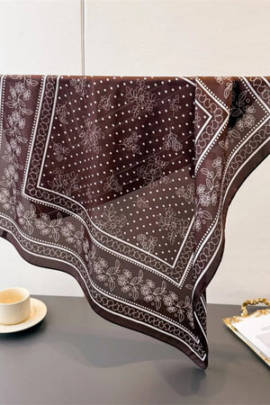 Floral Dot Print Satin Square Scarf – Soft & Everyday Elegance leto-collection