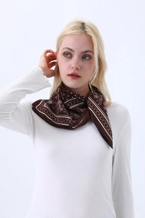 Floral Dot Print Satin Square Scarf – Soft & Everyday Elegance leto-collection