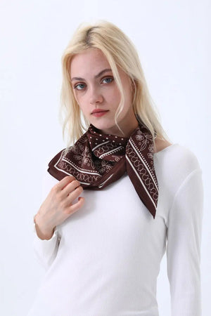 Floral Dot Print Satin Square Scarf – Soft & Everyday Elegance leto-collection