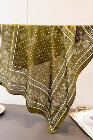 Floral Dot Print Satin Square Scarf – Soft & Everyday Elegance leto-collection