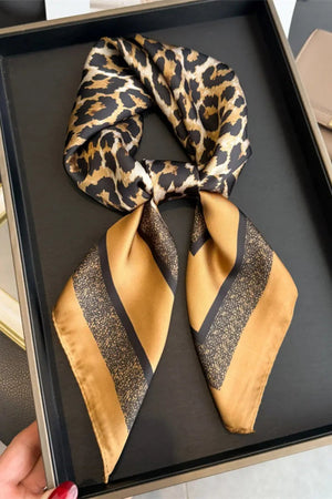 Stylish Leopard Print Satin Scarf – 3 Ways: Head, Neck & Waist Wrap leto-collection
