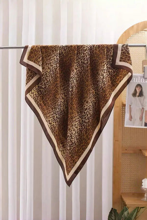 Classic Leopard Print Silk Scarf – Multi Purpose Neck & Head Wrap