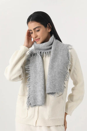 Women Solid Color Fringe Knit Scarf Soft Warm Plain Tassel Winter Wrap 🧣🤎 Leto Collection