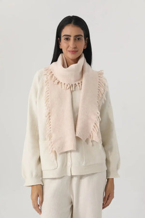 Women Solid Color Fringe Knit Scarf Soft Warm Plain Tassel Winter Wrap 🧣🤎 Leto Collection