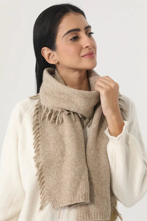 Women Solid Color Fringe Knit Scarf Soft Warm Plain Tassel Winter Wrap 🧣🤎 Leto Collection