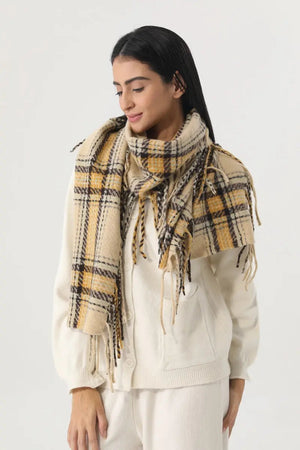 Vintage Plaid Tassel Women Warm Winter Neck Wrap Shawl 🧣🍂 leto-collection