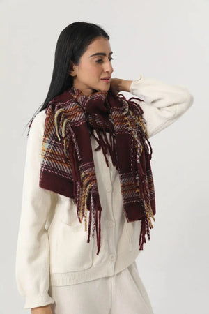 Vintage Plaid Tassel Women Warm Winter Neck Wrap Shawl 🧣🍂 leto-collection