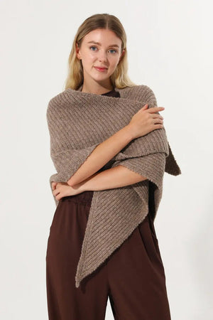 Multi‑Way Wear Ribbed Knit Warm Women Shawl Wrap Leto Collection
