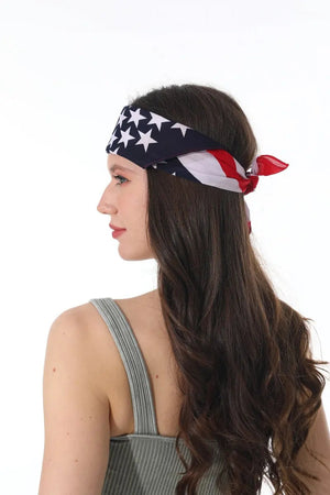 USA Flag Bandana – Cotton Star Stripe Scarf Leto Collection