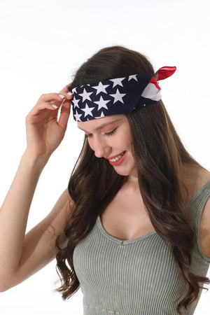 USA Flag Bandana – Cotton Star Stripe Scarf Leto Collection