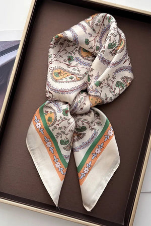 Vintage Paisley Satin Square Multi-use Neck Bandana 🪞🌿 Leto Collection