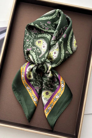 Vintage Paisley Satin Square Multi-use Neck Bandana 🪞🌿 Leto Collection