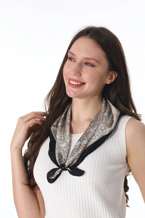 Retro Paisley Silky Square Scarf Versatile Women Neck Bandana 🌷✨ Leto Collection