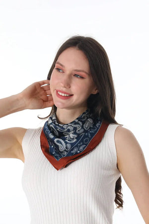 Retro Paisley Silky Square Scarf Versatile Women Neck Bandana 🌷✨ Leto Collection