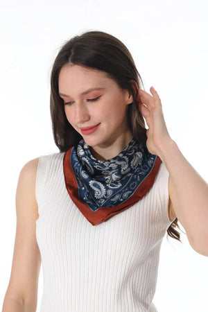 Retro Paisley Silky Square Scarf Versatile Women Neck Bandana 🌷✨ Leto Collection