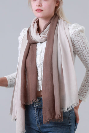 Ombre Color Block Tassel Long Scarf for Women Leto Collection