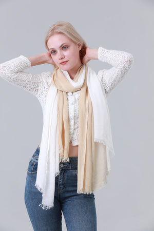 Ombre Color Block Tassel Long Scarf for Women Leto Collection