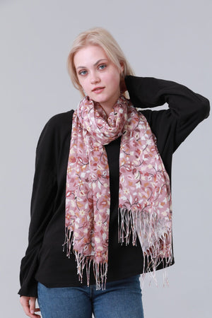 Floral Tassel Long Scarf Women Soft Shawl Wrap Leto Collection