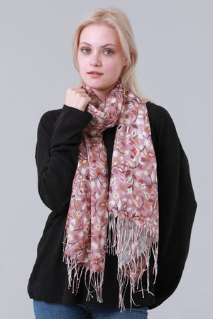Floral Tassel Long Scarf Women Soft Shawl Wrap Leto Collection