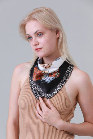 Vintage Polka Dot Print Women Silk Feel Scarf Leto Collection