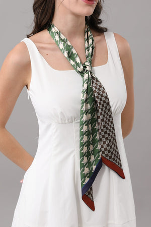 Dual Design Satin Skinny Scarf Multi Wear for Women leto-collection