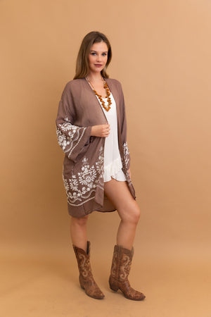 Blossom Breeze Embroidered Kimono