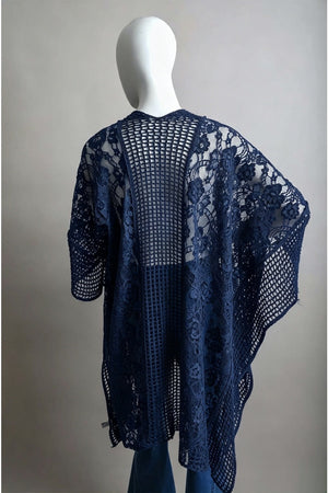 Open Front Floral Knit Kimono – Casual Elegance Leto Collection