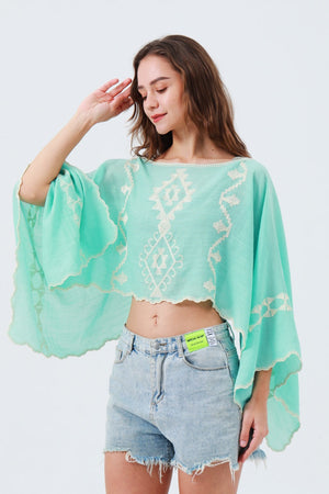 Festival Flash: Boho Embroidered Cropped Kaftan Top