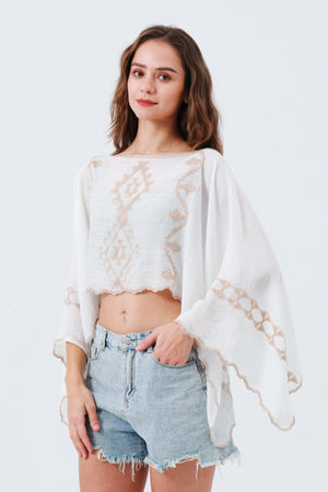 Festival Flash: Boho Embroidered Cropped Kaftan Top