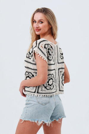 Crochet Detail Cotton Top – Floral Sleeveless Summer Layer 🌿