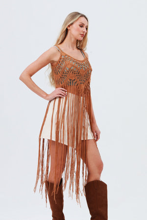 Long Tassel Fringe Crochet Kimono – Boho Statement Cover-Up 🌿✨