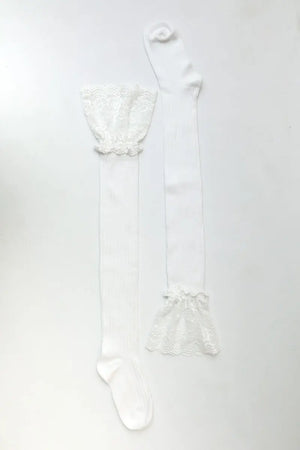 Lace Trimmed Knee-High Socks Leto Collection