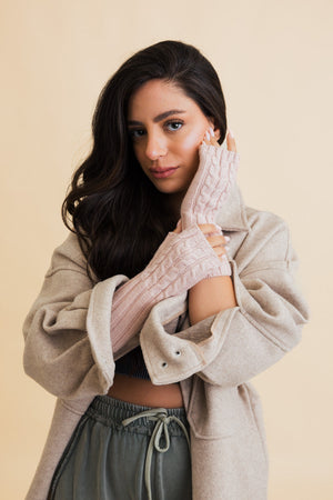 Winter Cable Knit Fingerless Gloves