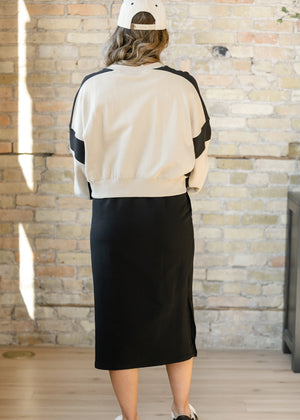 Abbie Mesh Detail Knit Midi Skirt